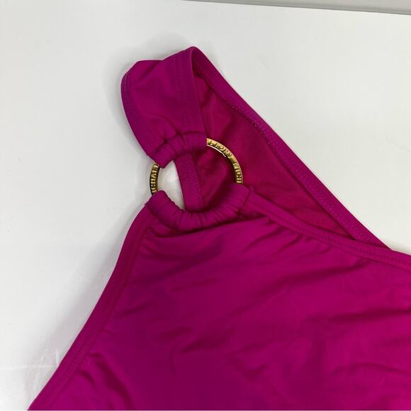 MICHAEL Michael Kors One Shoulder One Piece swimsuit pink cerise - 14 - Picture 4 of 12